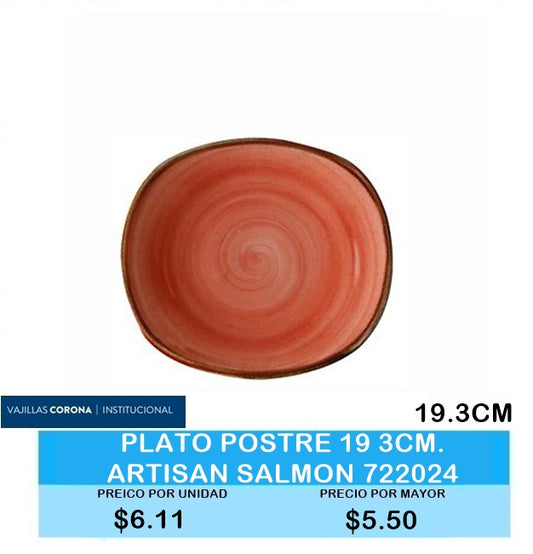Plato Postre 19.3cm. Artisan Salmon