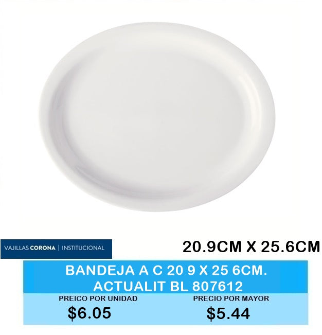 BANDEJA 20.9CM X 25.6CM ACTUALITE BLANCO