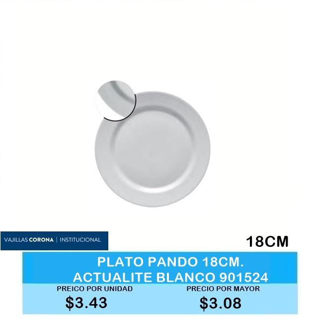 PLATO PANDO 18CM ACTUALITE BLANCO