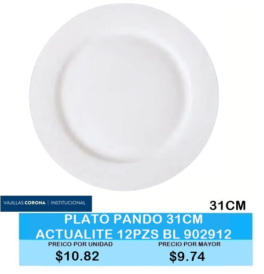 Plato Pando 31 CM Actualite Blanco