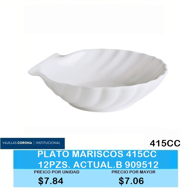 PLATO MARISCOS 415CC 12PZS ACTUALITE BLANCO