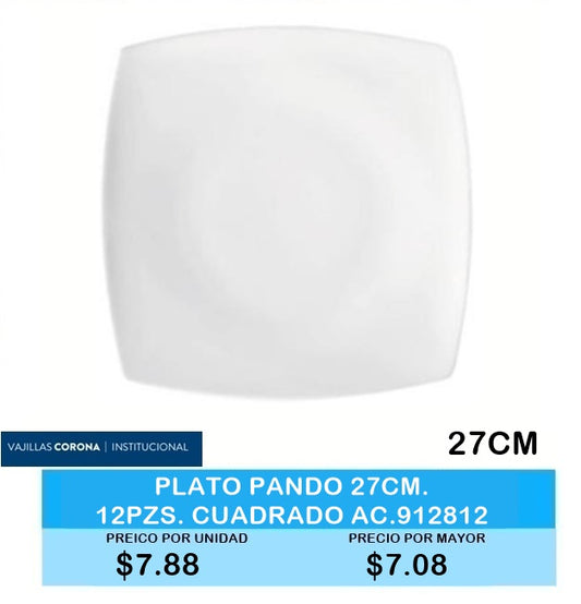 Plato  Pando 27cm Cuadrado 912812