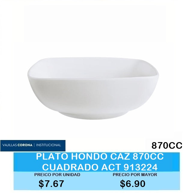 PLATO HONDO CAZUELA 870CC CUADRADO ACTUALITE