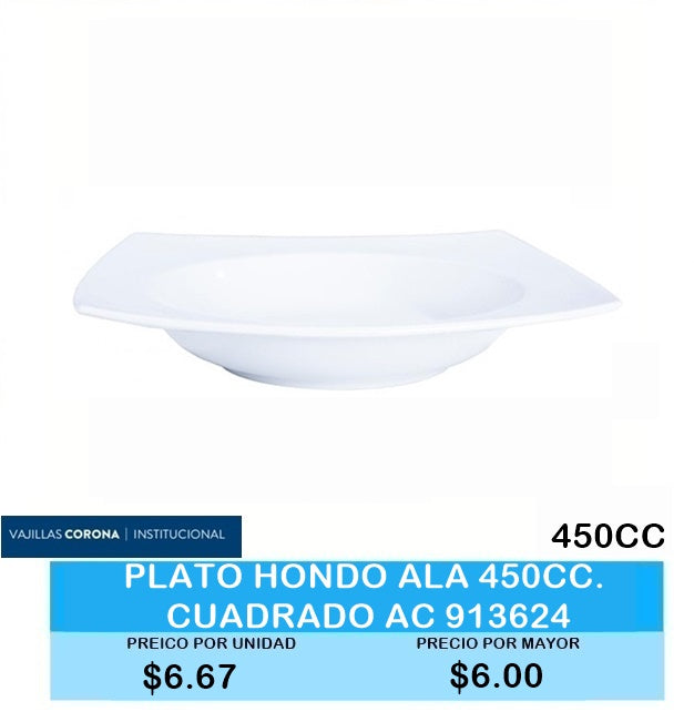 PLATO HONDO ALA 450CC CUADRADO ACTUALITE