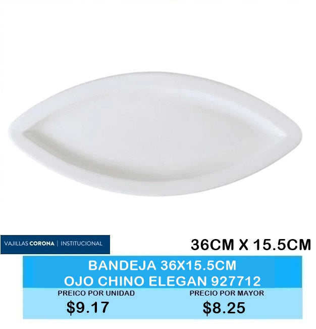 BANDEJA 36CM X 15.5CM OJO CHINO ELEGAN