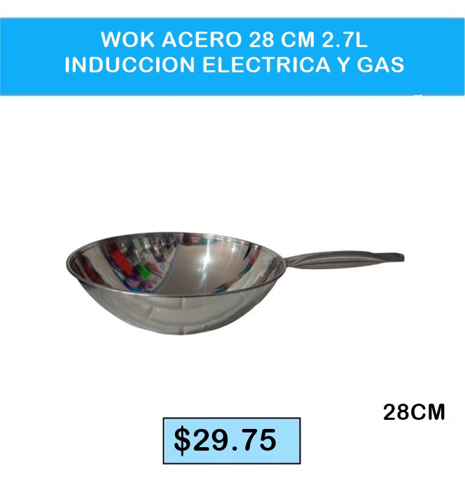 WOK ACERO 258CM  2.7LT INDUCCION/ELECTRICA/GAS