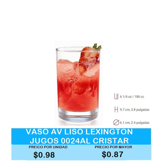 Vaso AV liso Lexington jugos