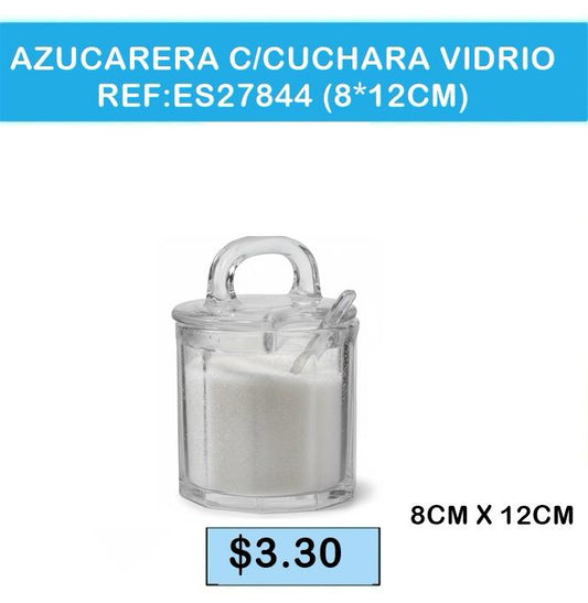AZUCARERA ES27844 C/ CUCHARA VIDRIO 8*12