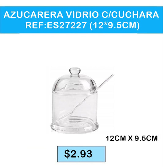 AZUCARERA VIDRIO CON CUCHARA