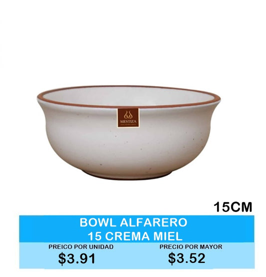 Bowl Alfarero 15 Crema Miel