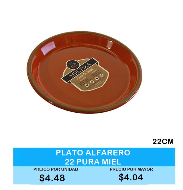 Plato Alfarero 22cm Pura Miel