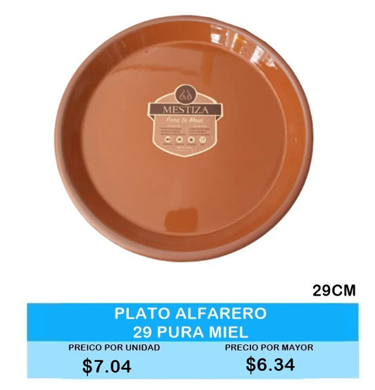 Plato Alfarero 29cm Pura Miel