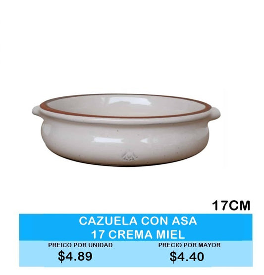 Cazuela con asa 17cm Crema Miel