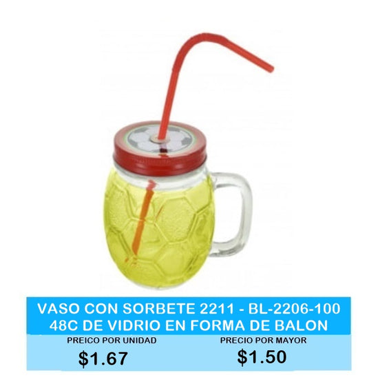VASO CON SORBETE DE VIDRIO CON FORMA DE BALON 48CC