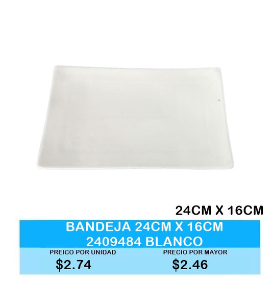 BANDEJA 24 CM X 16 CM 2409484 BLANCO
