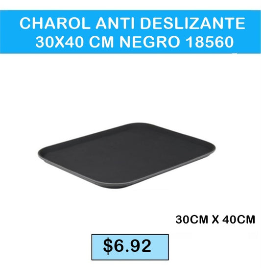 BANDEJA ANTIDESLIZANTE 30X40CM NEGRO 18560