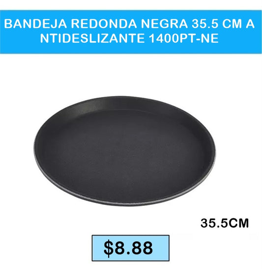 Bandeja Antideslizante Redondo 35.6 cm negro