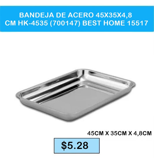 BANDEJA DE ACERO 45 X 35 X 5 HK 4535 700147 BEST HOME 15517