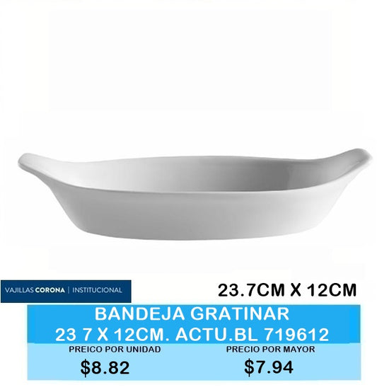 BANDEJA GRATINAR 24 X 10 CM ACTUALITE BLANCO