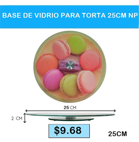 BASE DE VIDRIO PARA TORTA 25 CM
