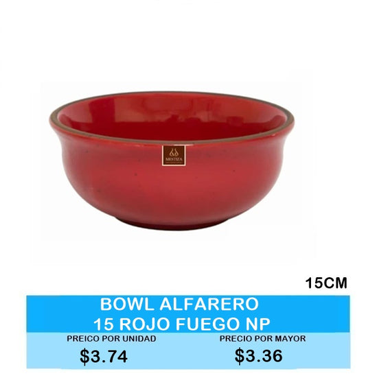 Bowl Alfarero 15cm Rojo Fuego