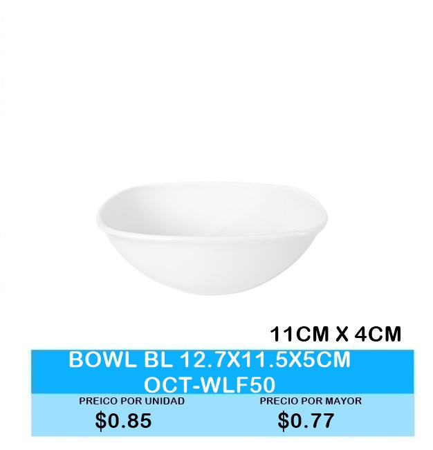 BOWL BLANCO 12.7X11.5X5CM OCT-WLF50