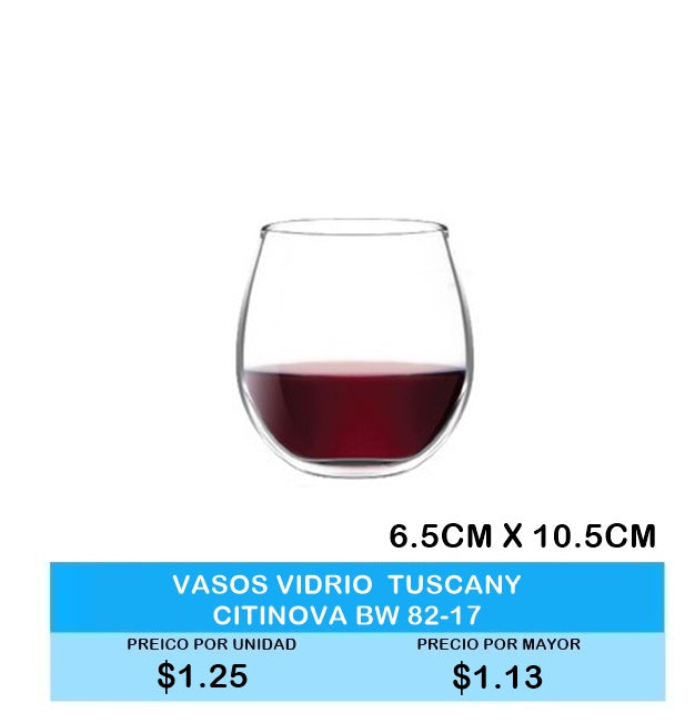 VASOS VIDRIO  TUSCANY CITINOVA BW  82-17