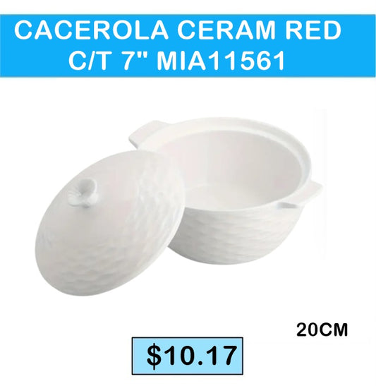 CACEROLA CERAMICA RED CON TAPA 20 CM MIA11561