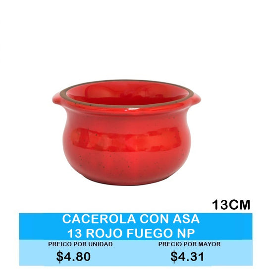 CACEROLA CON ASA 13 ROJO FUEGO NP