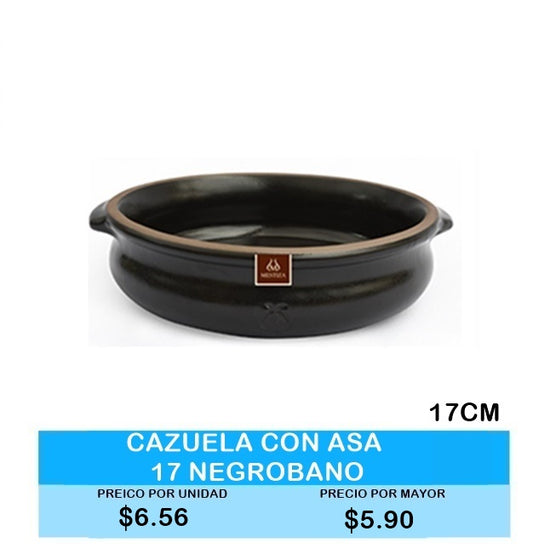 CAZUELA CON ASA 17CM NEGRO ABANO