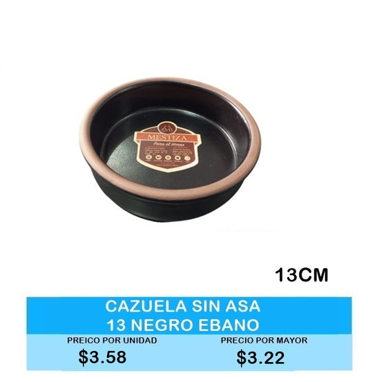 CAZUELA SIN ASA 13 CM NEGRO EBANO