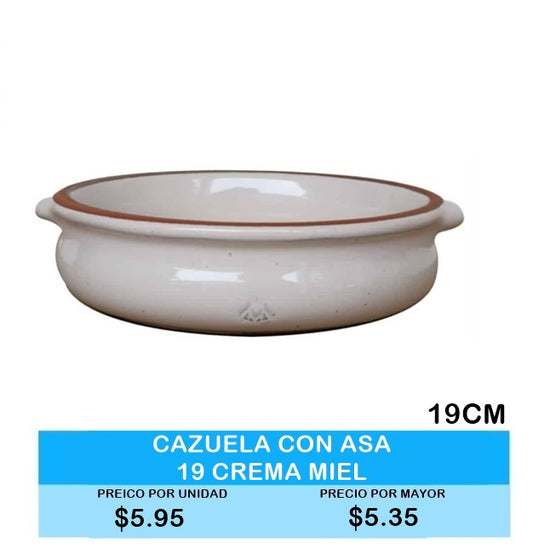 Cazuela con Asa 19cm Crema Miel