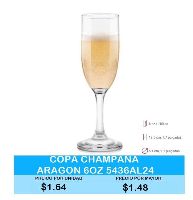 Copa Champana Aragon 6oz