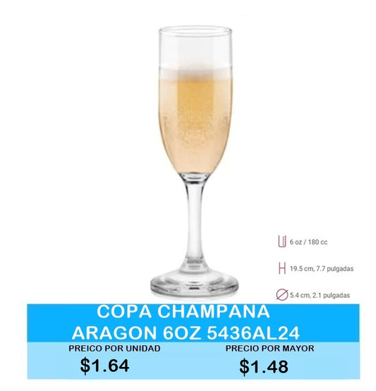 Copa Champana Aragon 6oz