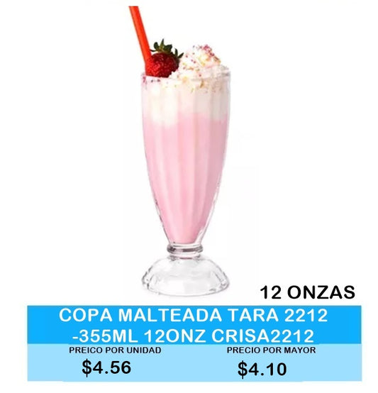COPA MALTEADA TARA 2212-335ML 12 ONZ CRISA2212