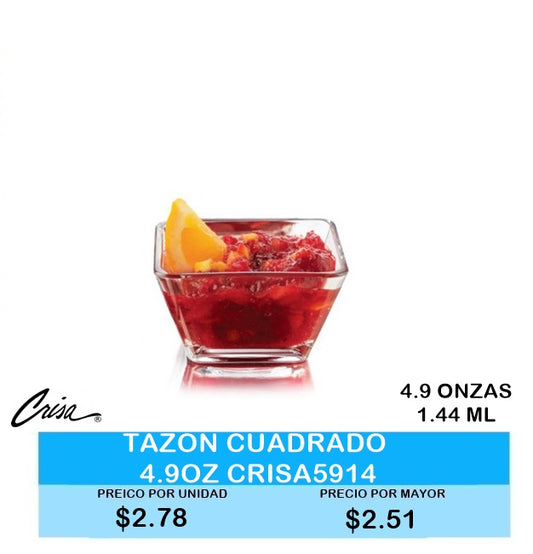 Tazon Cuadrado  4.90 OZ CRISA5914