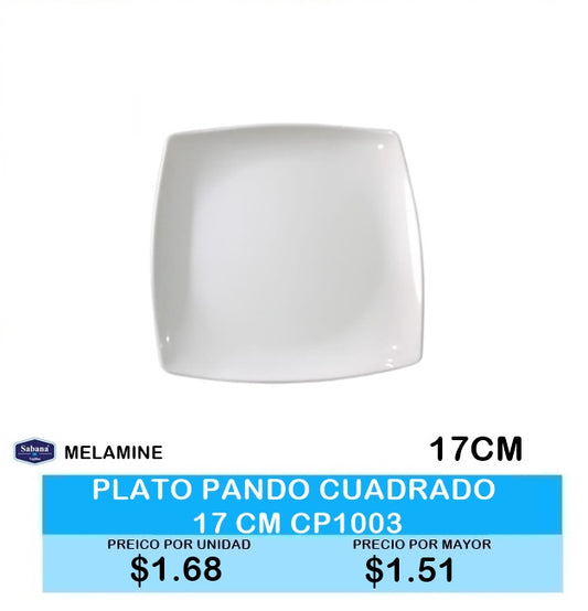 Plato Pando Cuadrado 17 CM