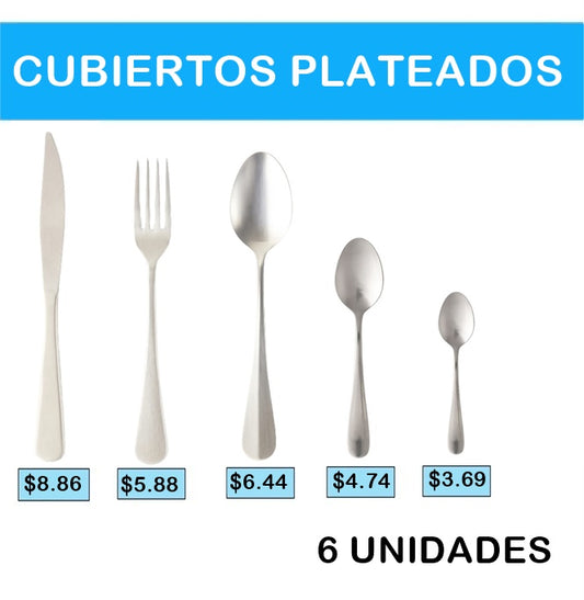 CUBIERTOS PLATEADOS 6 UNIDADES
