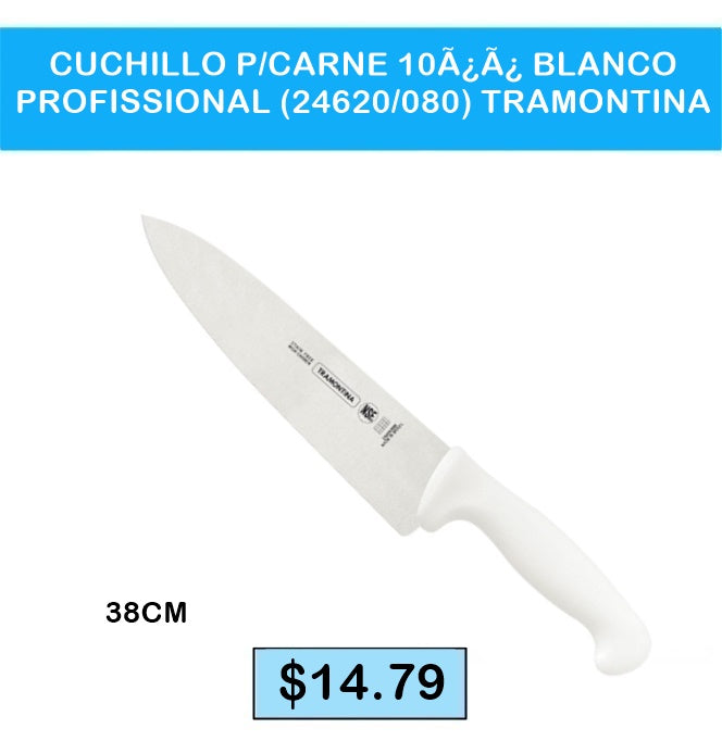 CUCHILLO 38 CM PROFESIONAL PARA CARNE TRAMONTINA BLANCO