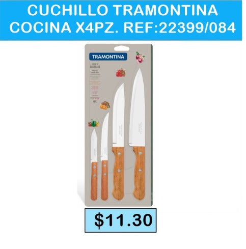 CUCHILLO TRAMONTINA COCINA 4 PIEZAS REF 22399 084