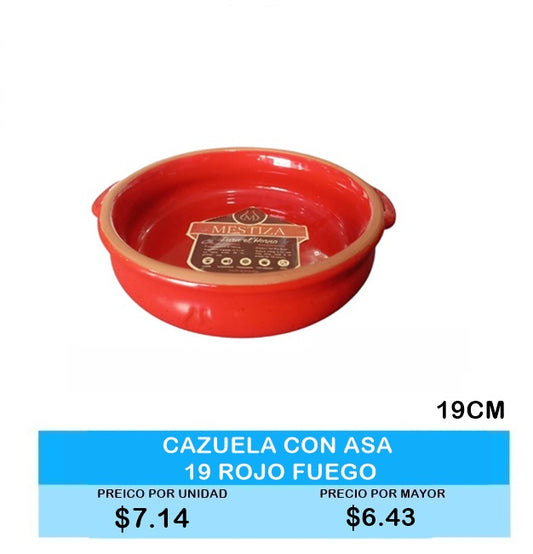 Cazuela con Asa 19cm Rojo Fuego