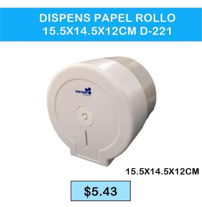 DISPENSADOR PAPEL ROLLO  15.5X14X12CM