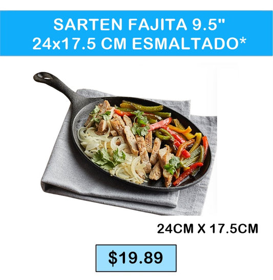 Sarten Fajita 9.5" 24x17.5cm Esmaltado