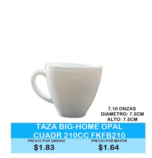 TAZA BIG- HOME OPAL CUADRADA 210CC FKFB210