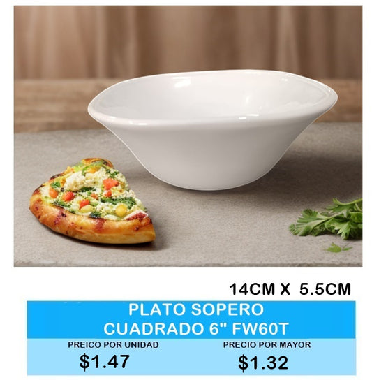 Plato Sopero Cuadrado 6" FW60T