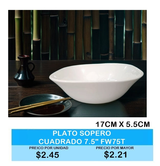 PLATO SOPERO CUADRADO 7.5" FW75T