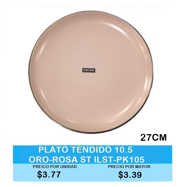 PLATO TENDIDO 10.5 ORO-ROSA ST ILST PK105