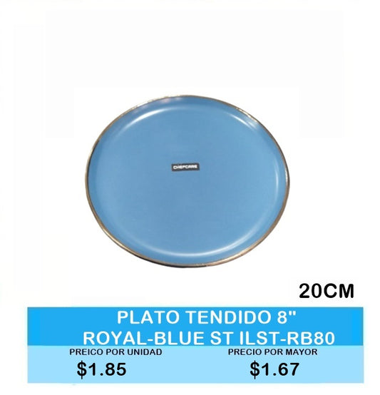 PLATO TENDIDO 8 ROYAL BLUE  ST ILST RB80