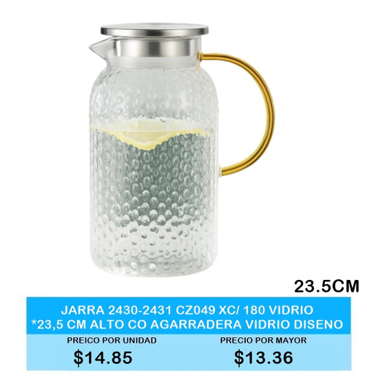 JARRA VIDRIO CON AGARRADERA VIDRIO 23 CM 2430 2431 CZ049