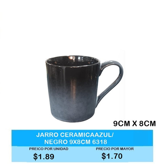 JARRO CERAMICA AZUL/NEGRO 6318